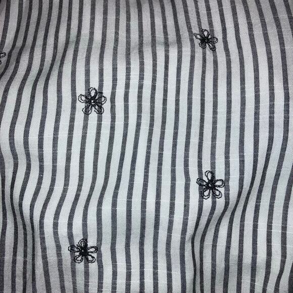 French Grey NWT Gray and Cream Striped Embroidered Halter Mini Dress-size Small - Picture 6 of 13